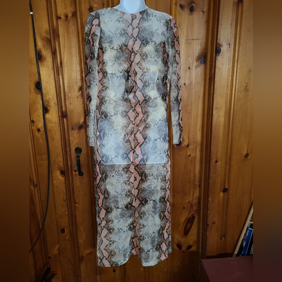 2/$40 NWT 3 piece Fashion Nova bikini coverup set sun suit snake island charmer - Picture 3 of 12